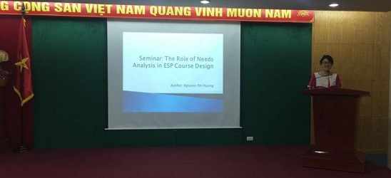 Thạc sỹ Nguyễn Thị Hường trình bày seminar